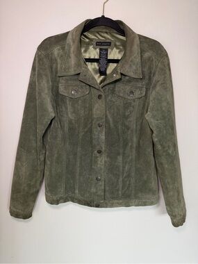 Vintage For Joseph Green Suede Leather Jacket Whimsical Fairy Grunge 90’s Y2K